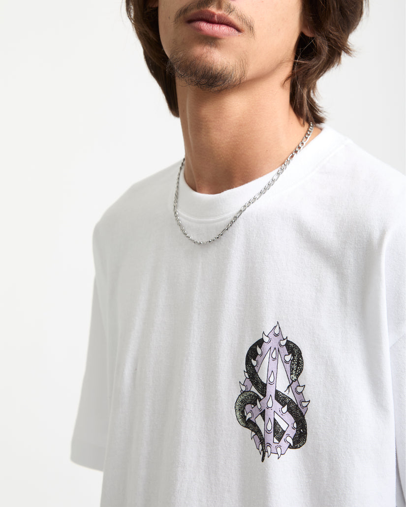 T-Shirt Snake Peace - White