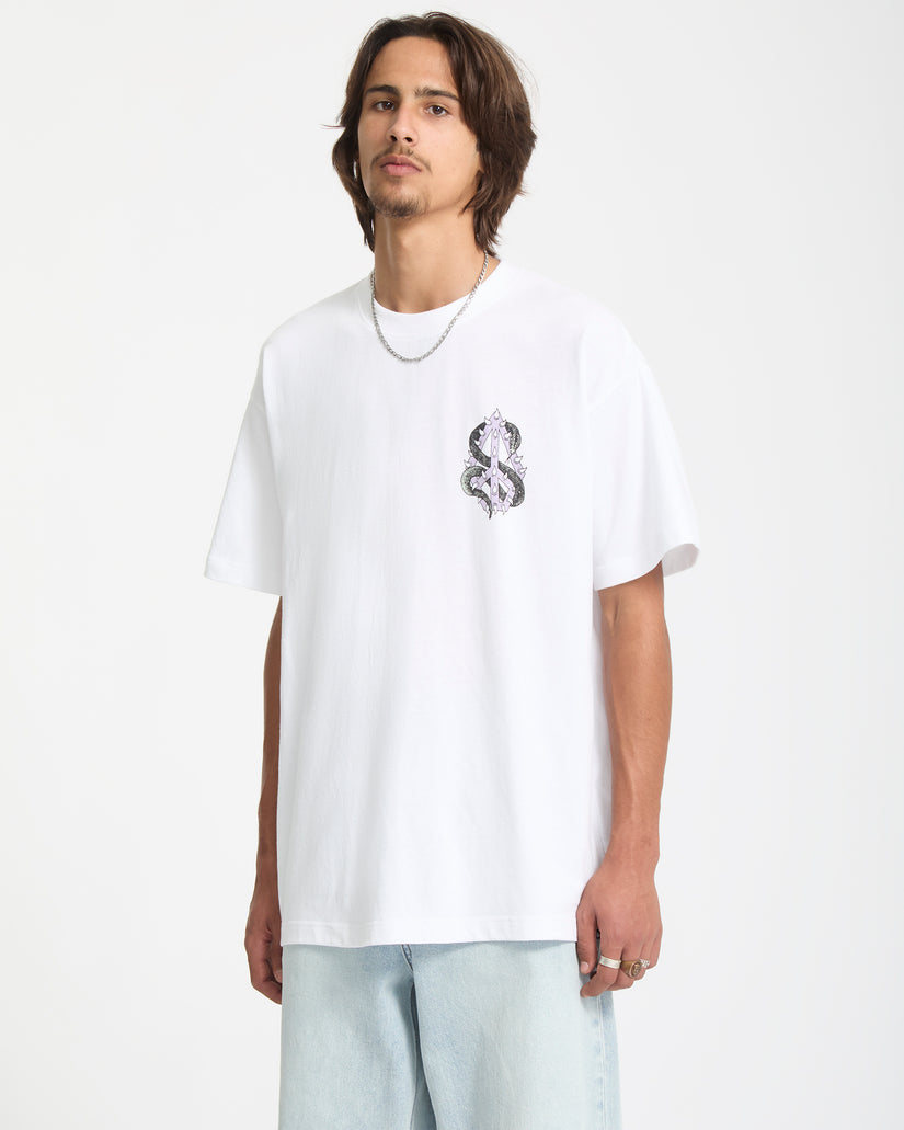 T-Shirt Snake Peace - White