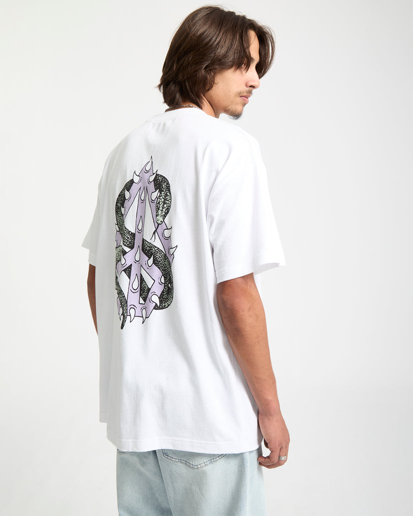 T-Shirt Snake Peace - White