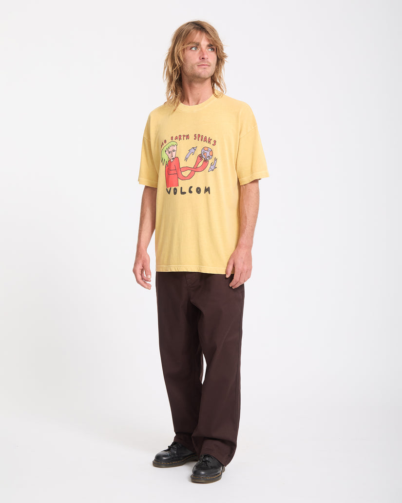 T-shirt Earth Speaks - Mustard
