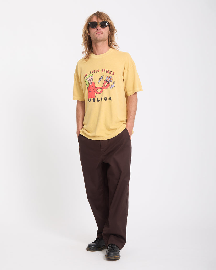 T-shirt Earth Speaks - Mustard