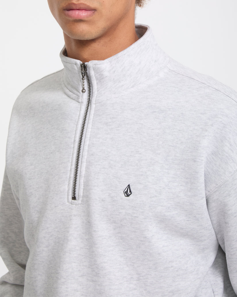 Sweat à col zippé Single Stone - Bone Heather
