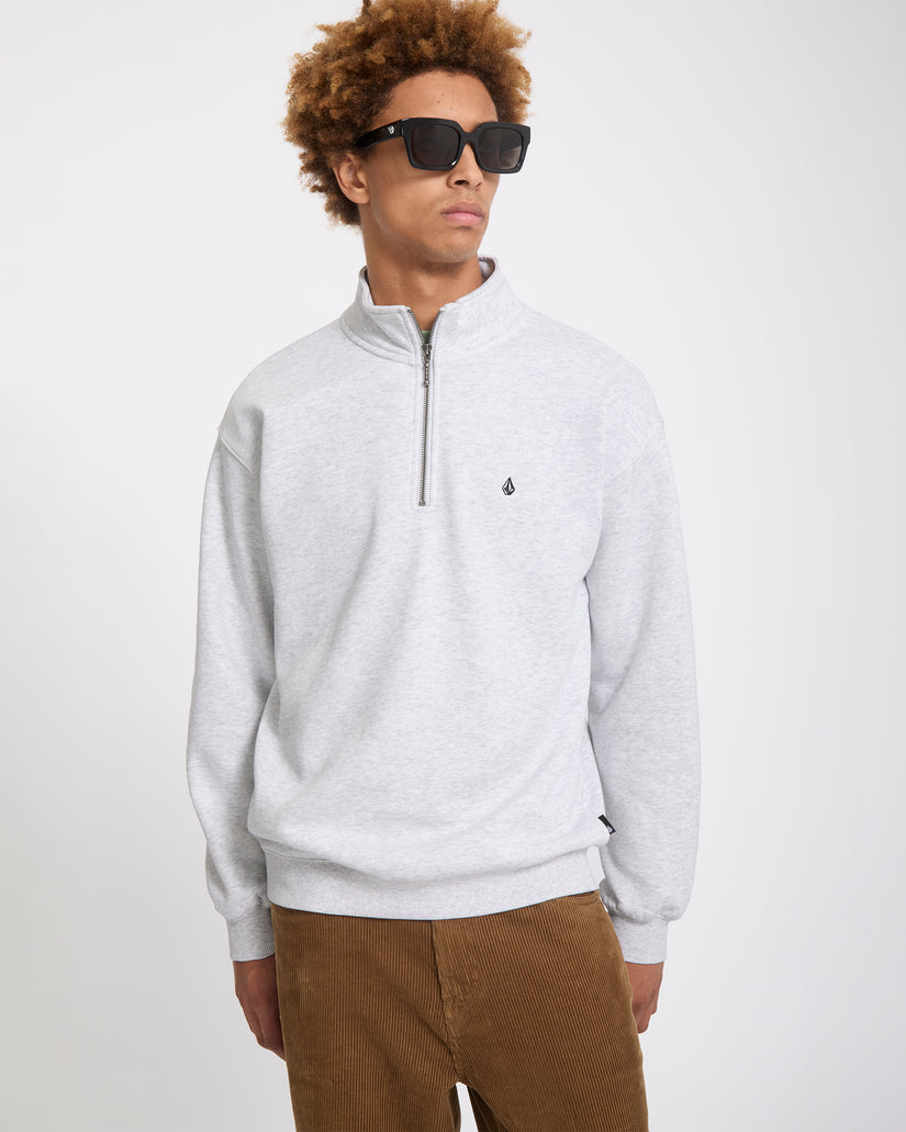 Sweat à col zippé Single Stone - Bone Heather