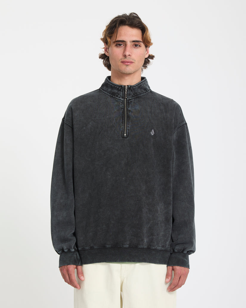 Sweat à col zippé Single Stone - Light Acid Black