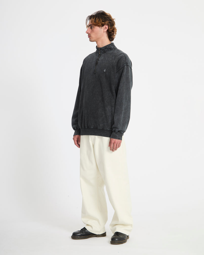Sweat à col zippé Single Stone - Light Acid Black