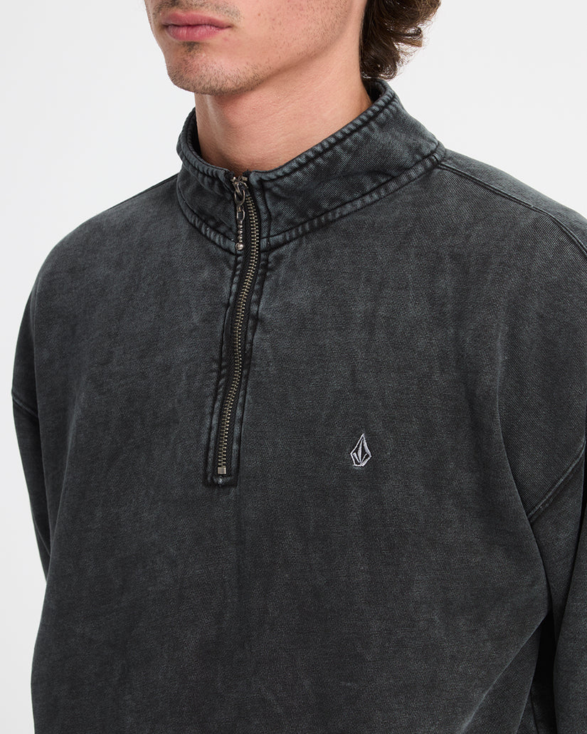 Sweat à col zippé Single Stone - Light Acid Black