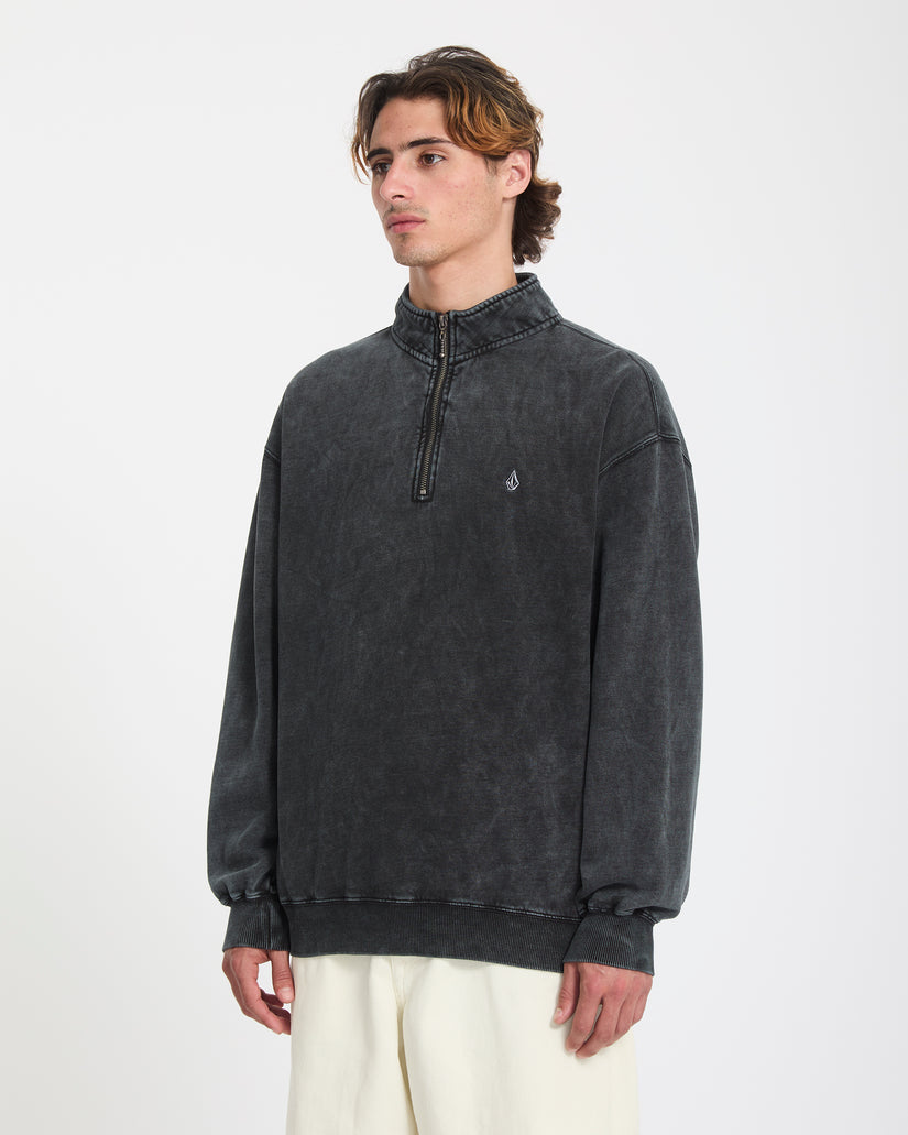 Sweat à col zippé Single Stone - Light Acid Black