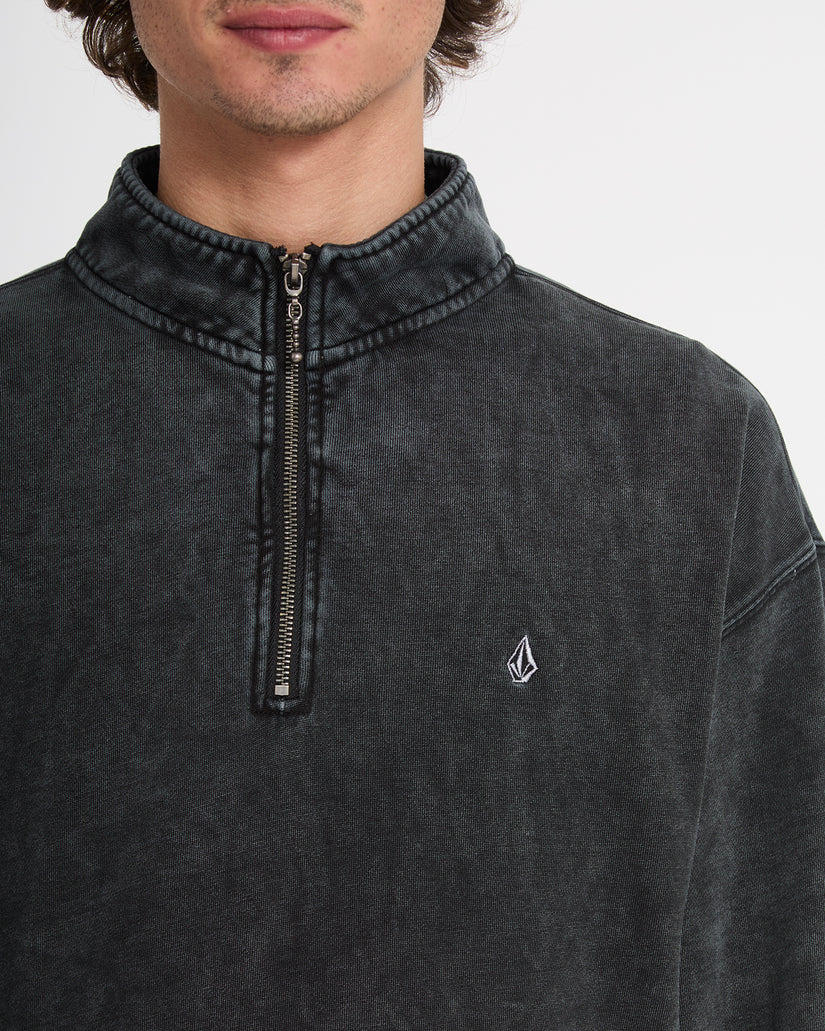 Sweat à col zippé Single Stone - Light Acid Black