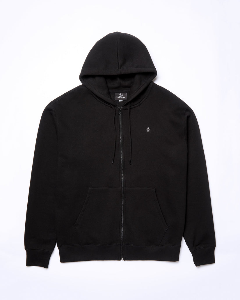 Sweat à Capuche Zippé Single Stone - BLACK
