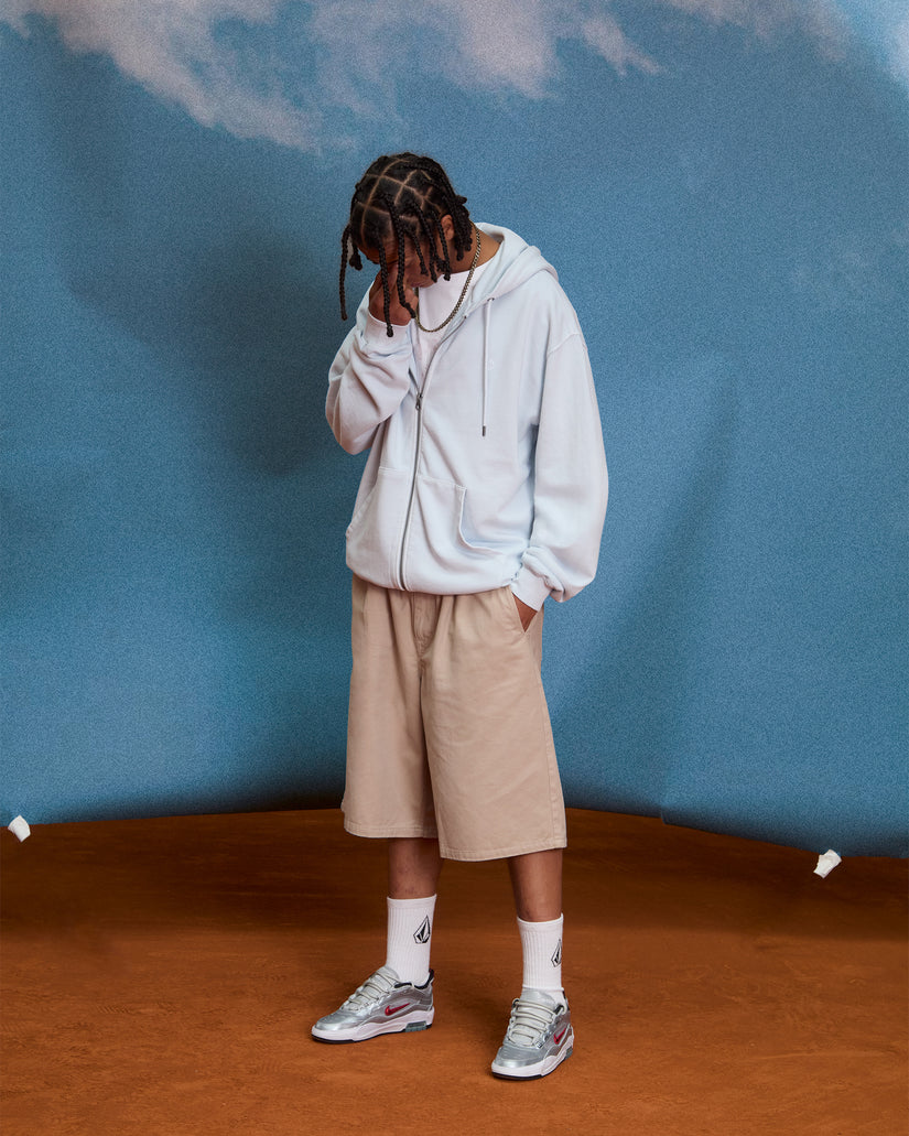 Sweat à capuche zippé Single Stone - Light Blue Acid