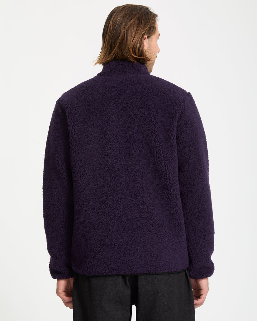 Sweat Sherpa Zippé Muzzer Fuzzar - Dark Purple