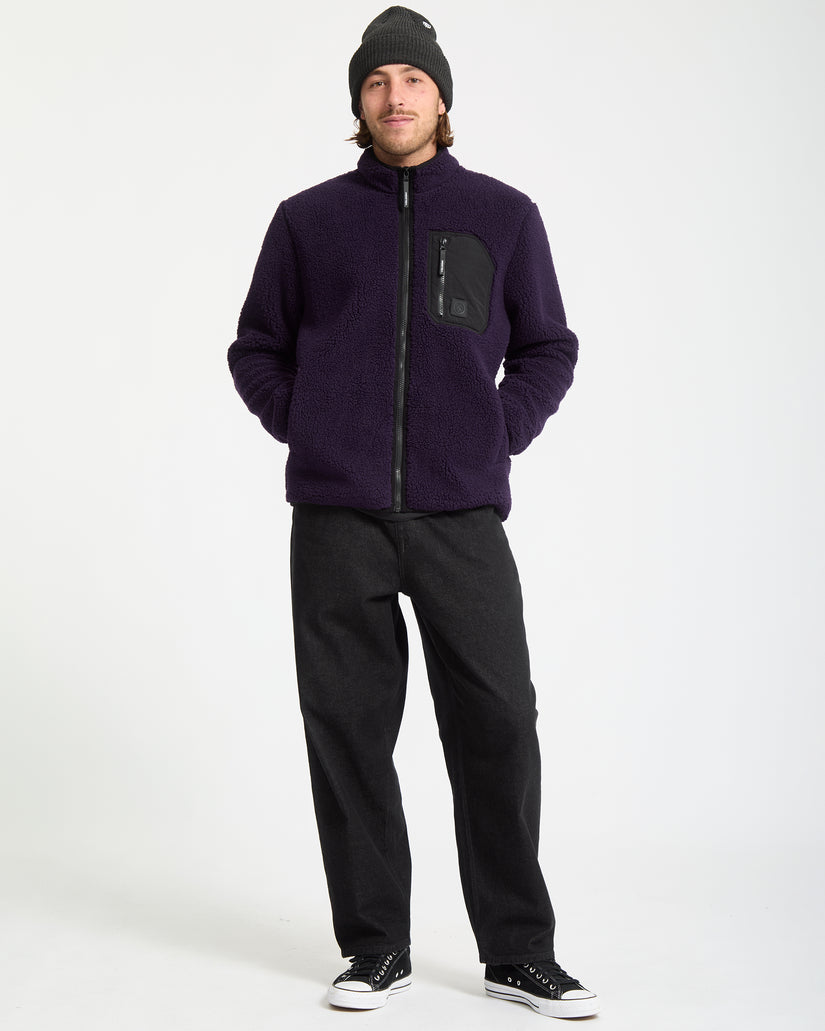 Sweat Sherpa Zippé Muzzer Fuzzar - Dark Purple