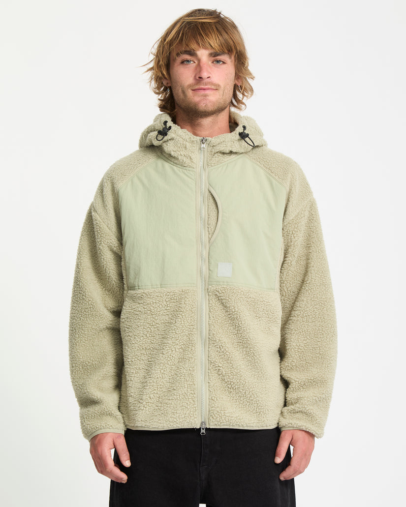 Sweat Sherpa À Capuche Zippé Nomaa - Green Tea