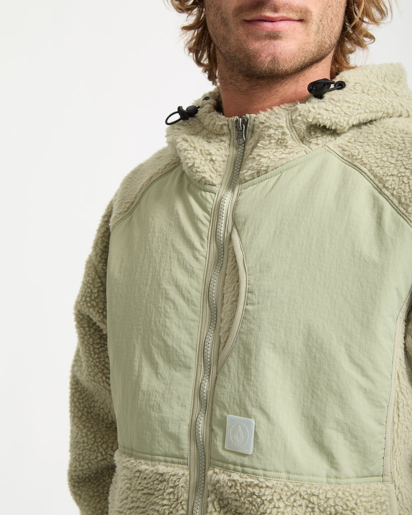 Sweat Sherpa À Capuche Zippé Nomaa - Green Tea