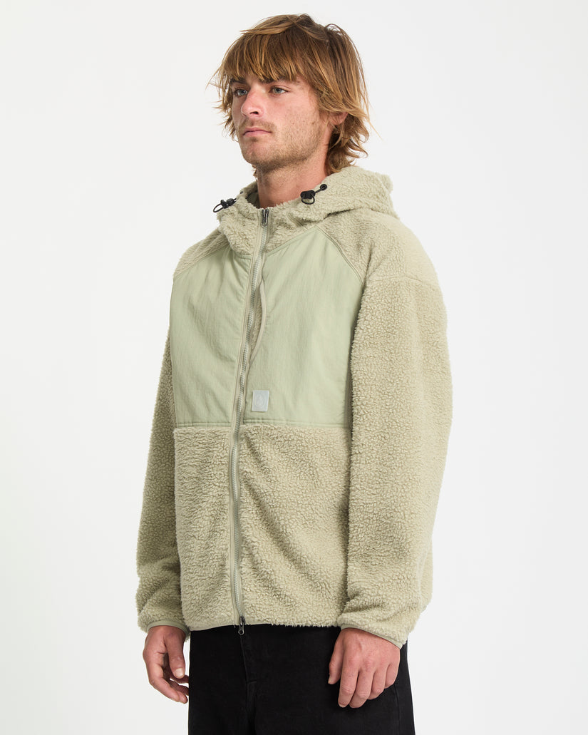Sweat Sherpa À Capuche Zippé Nomaa - Green Tea
