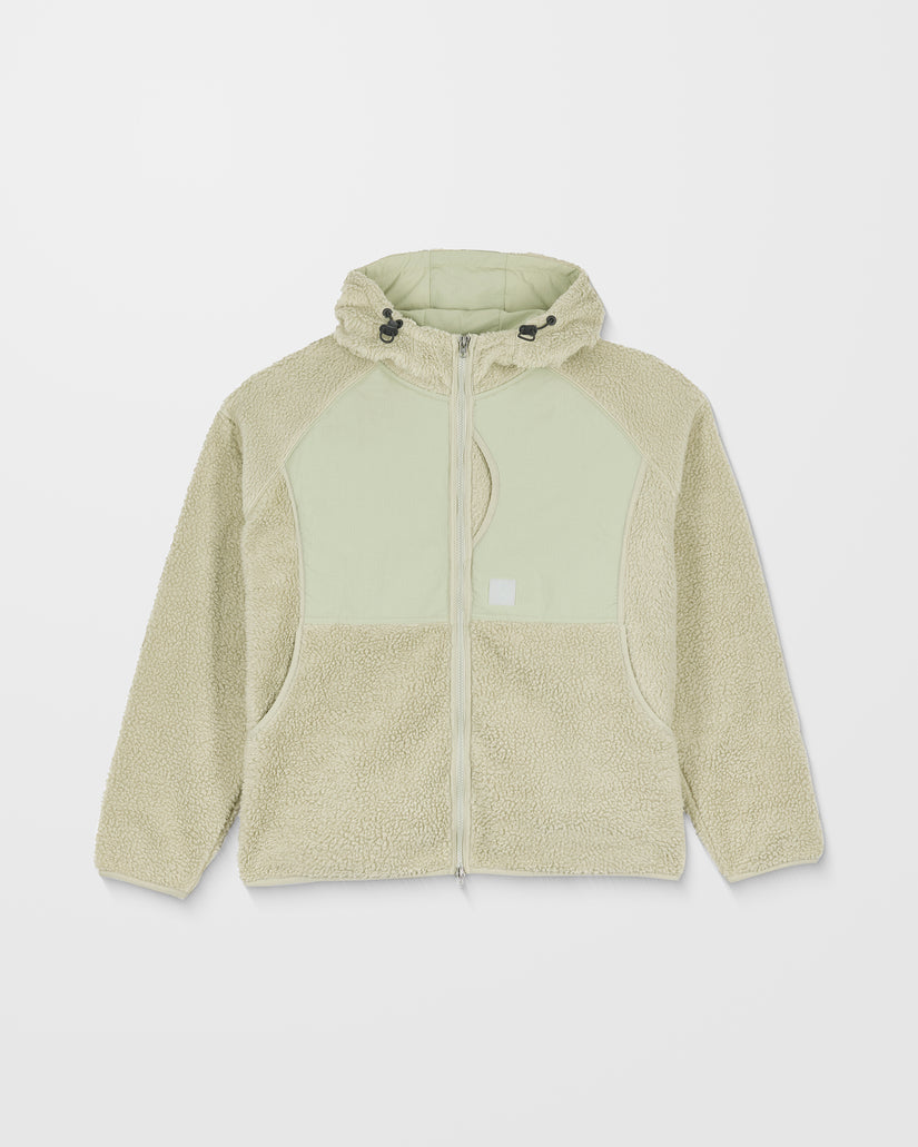 Sweat Sherpa À Capuche Zippé Nomaa - Green Tea