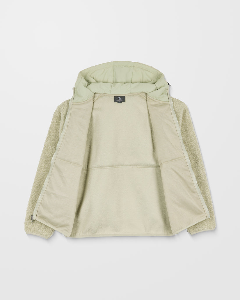 Sweat Sherpa À Capuche Zippé Nomaa - Green Tea