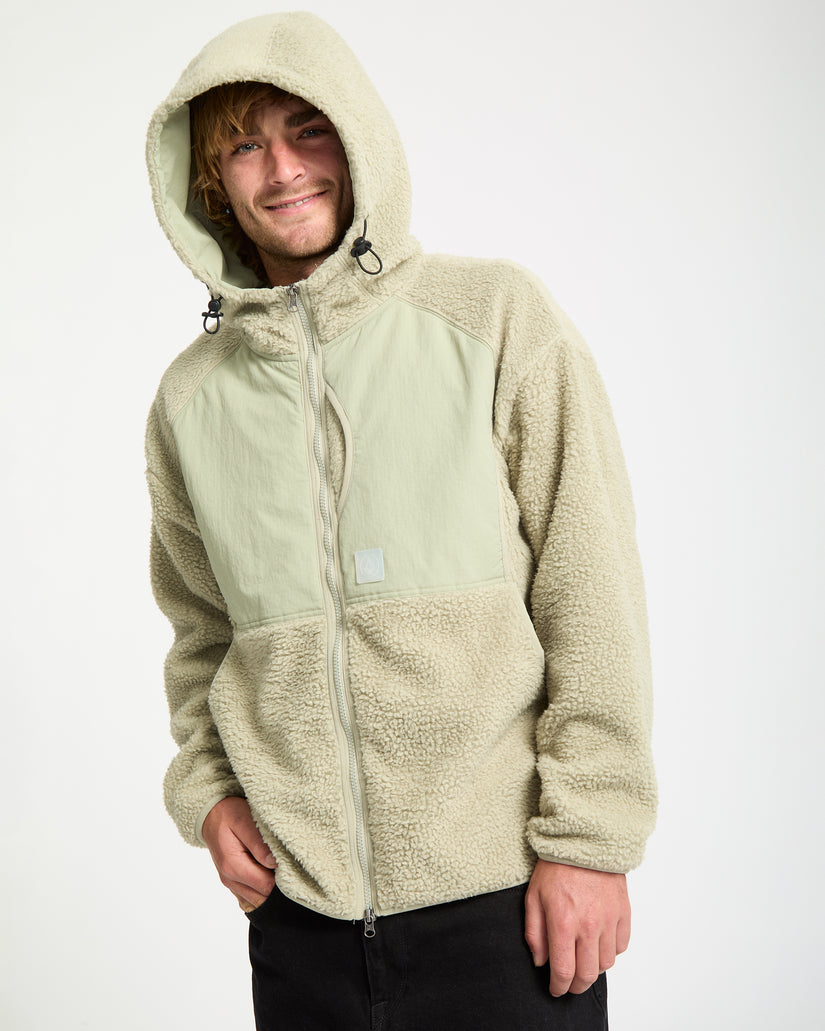 Sweat Sherpa À Capuche Zippé Nomaa - Green Tea