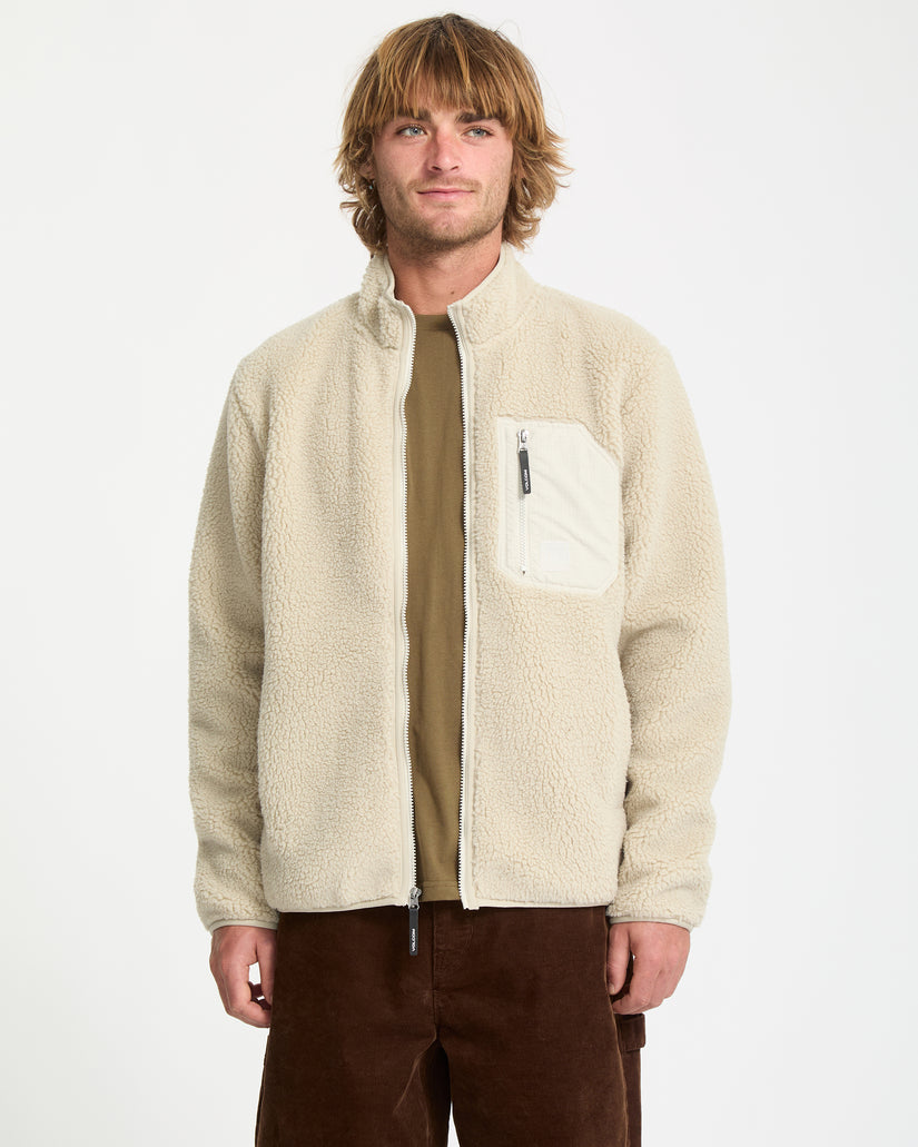 Sweat sherpa zippé Muzzer Fuzzar - Stone