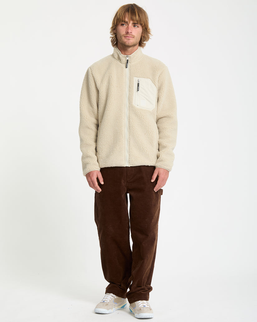 Sweat sherpa zippé Muzzer Fuzzar - Stone