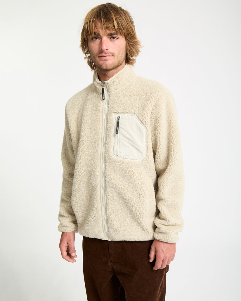 Sweat sherpa zippé Muzzer Fuzzar - Stone