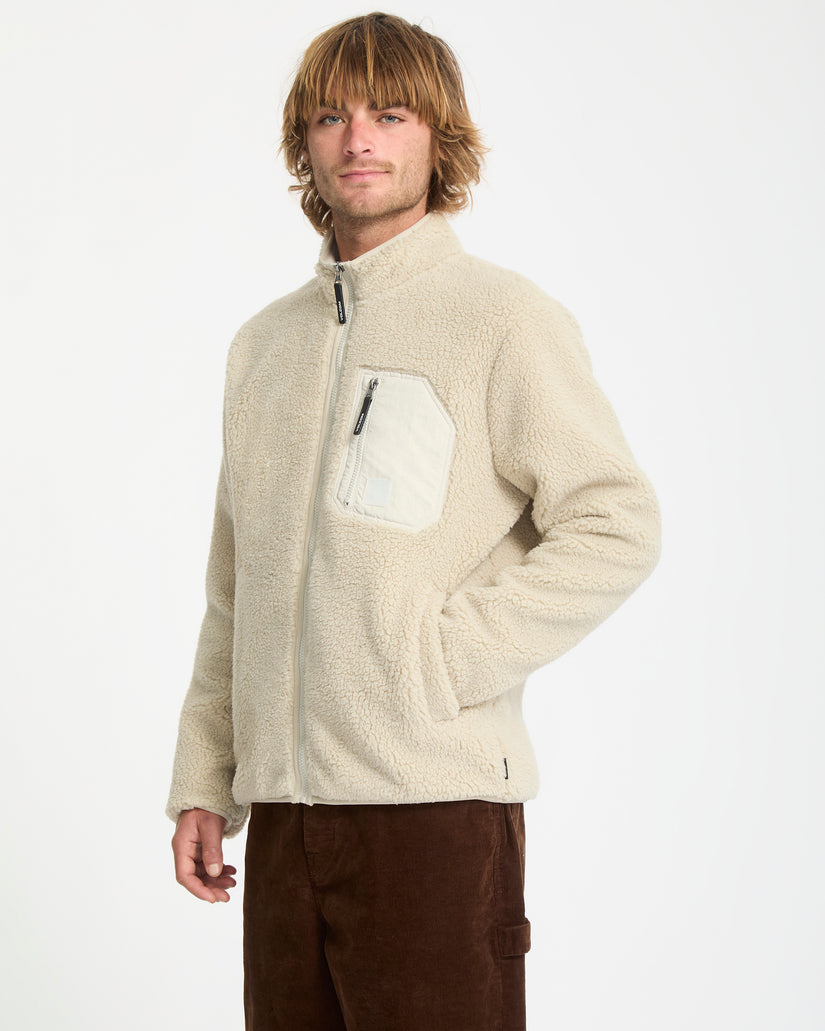 Sweat sherpa zippé Muzzer Fuzzar - Stone