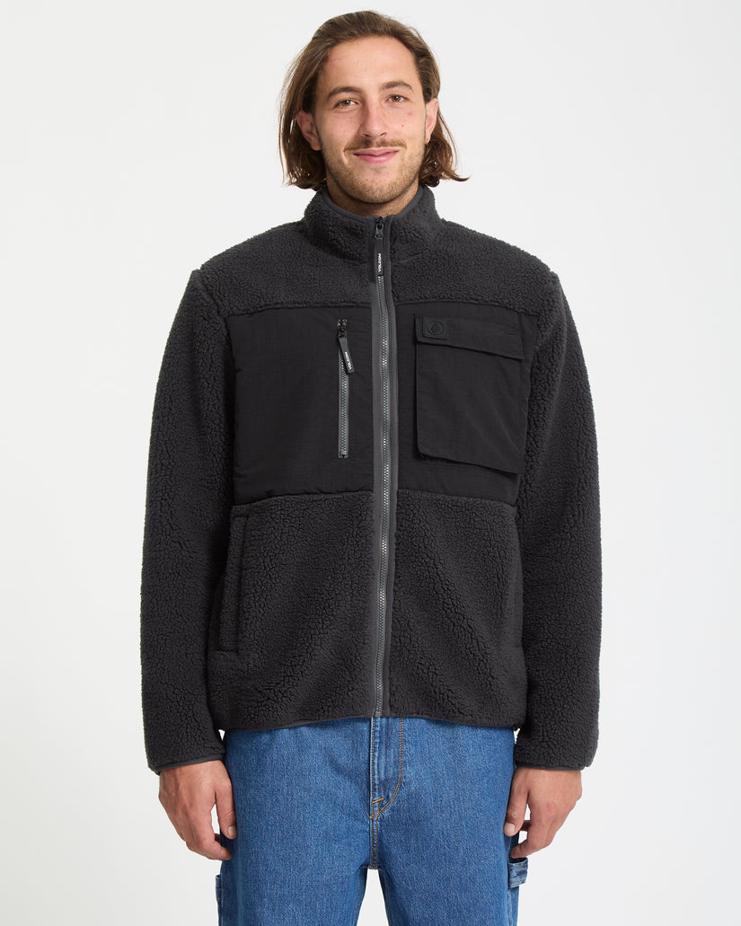 Veste sherpa zippée Storm Stone - Asphalt Black