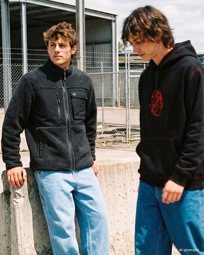 Veste sherpa zippée Storm Stone - Asphalt Black