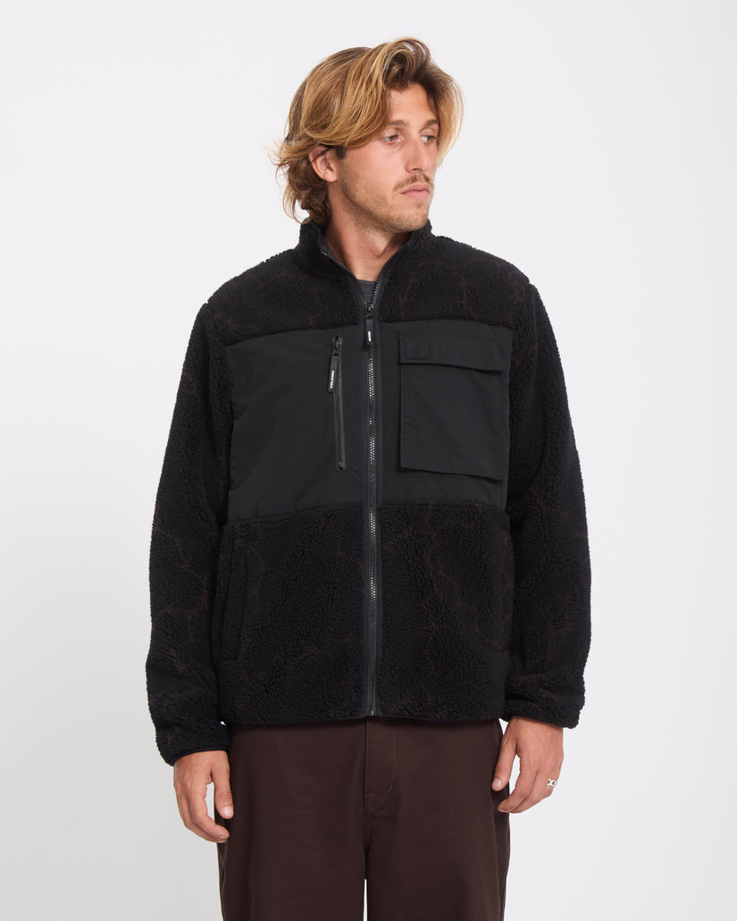 Veste sherpa zippée Storm Stone - Raisin