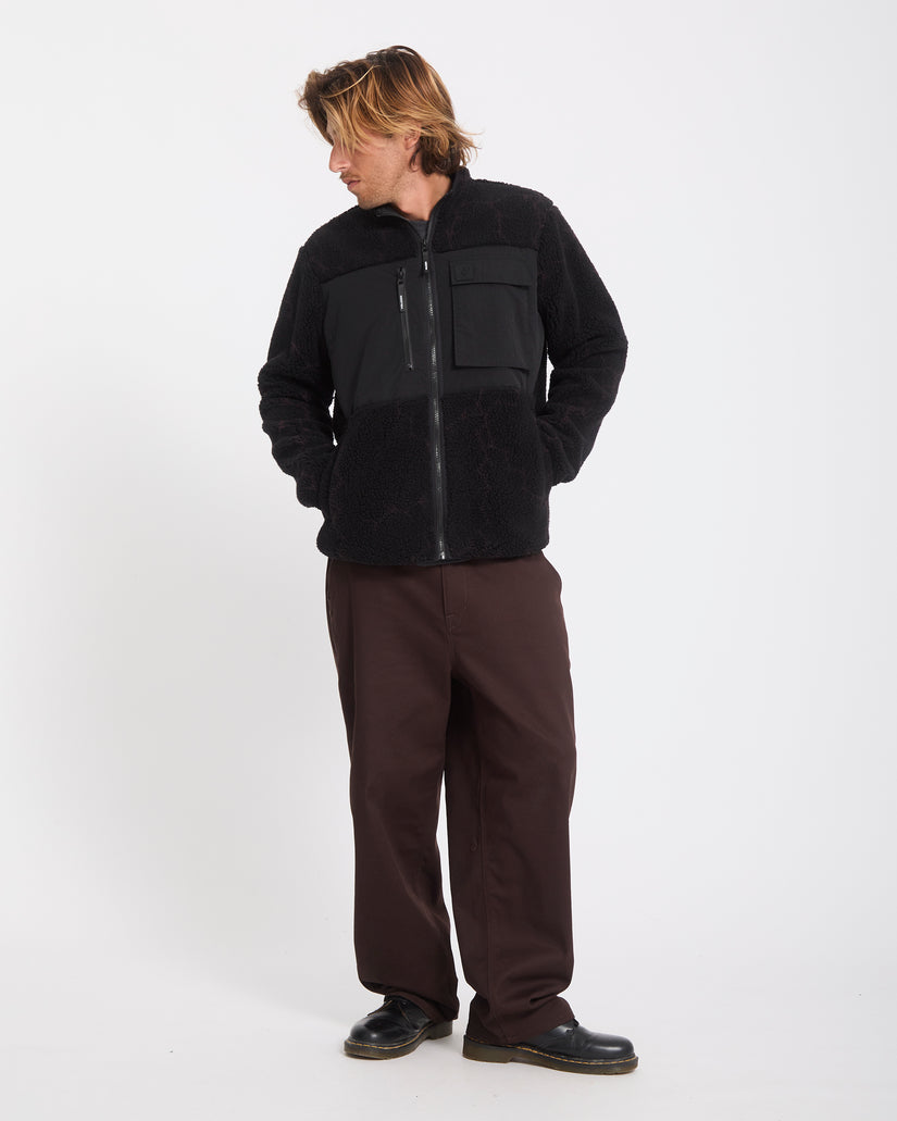 Veste sherpa zippée Storm Stone - Raisin