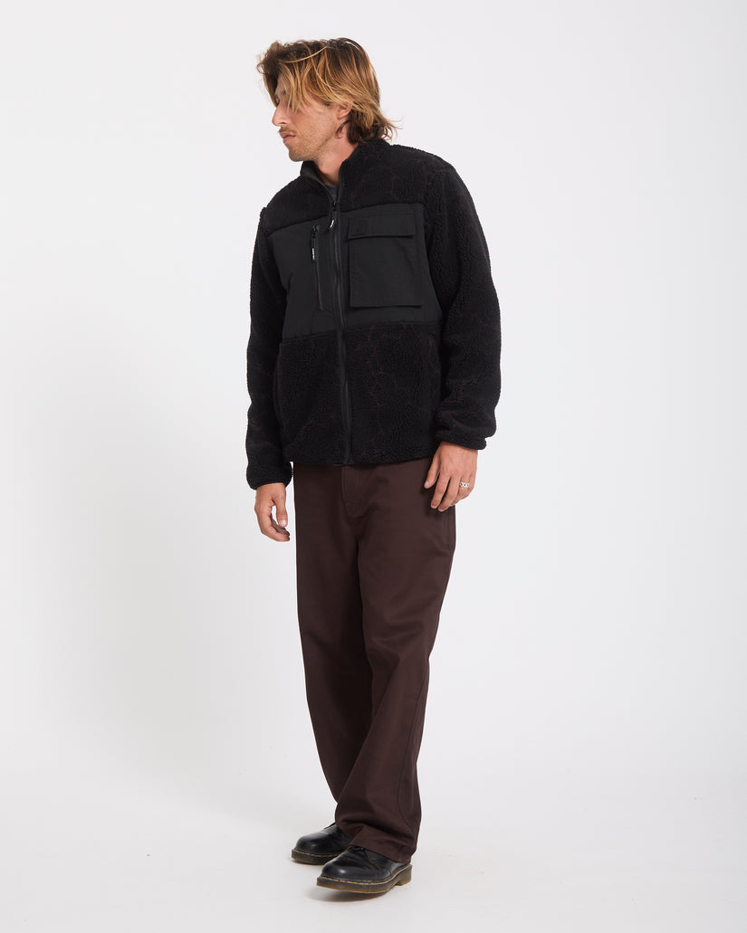 Veste sherpa zippée Storm Stone - Raisin