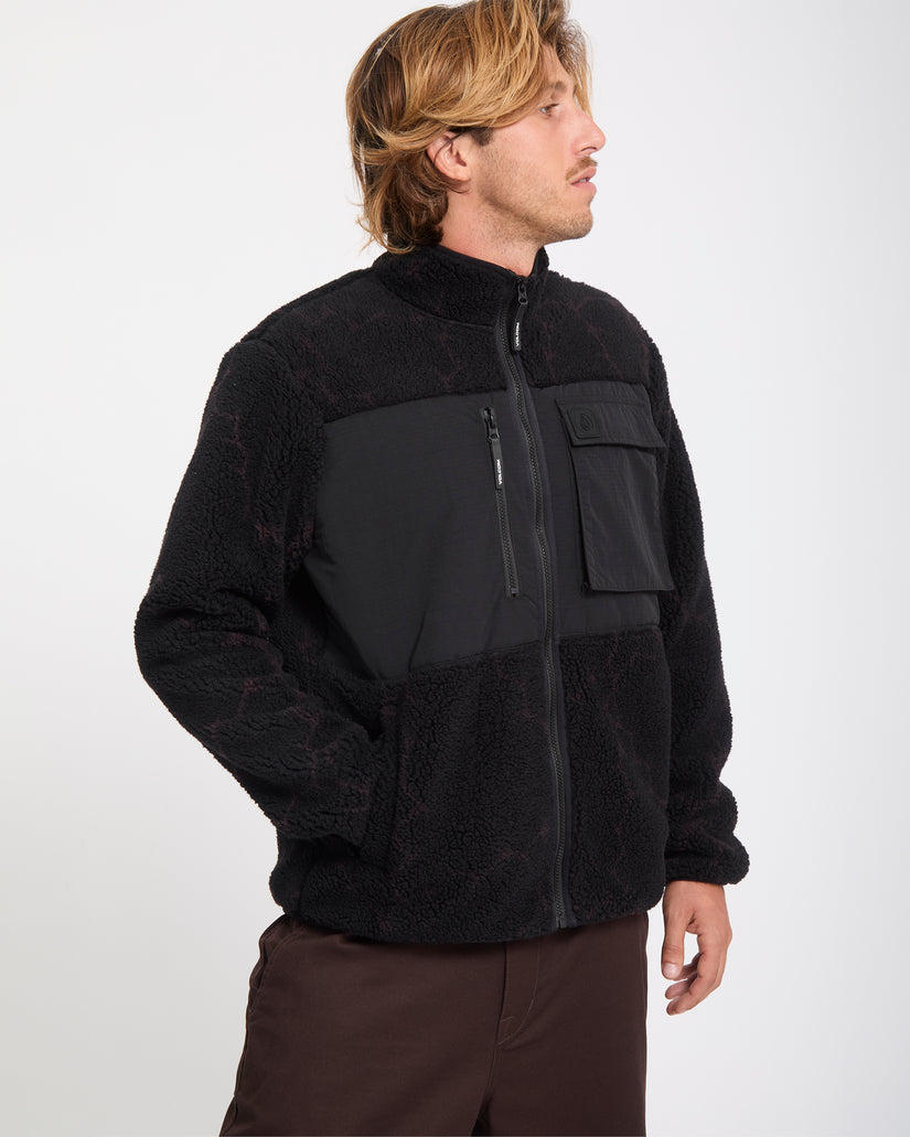 Veste sherpa zippée Storm Stone - Raisin