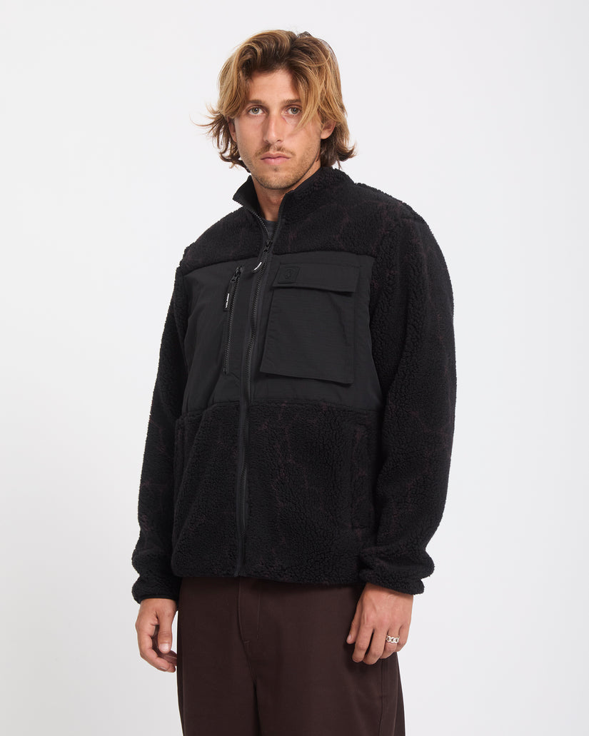 Veste sherpa zippée Storm Stone - Raisin
