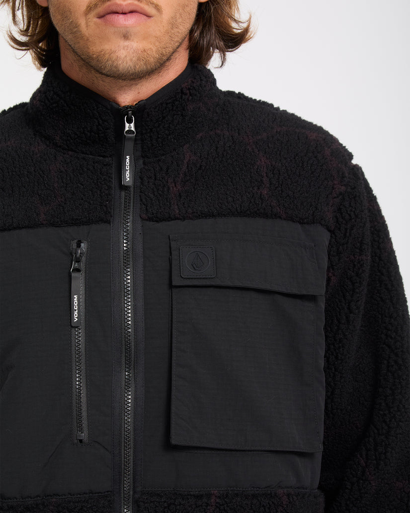 Veste sherpa zippée Storm Stone - Raisin