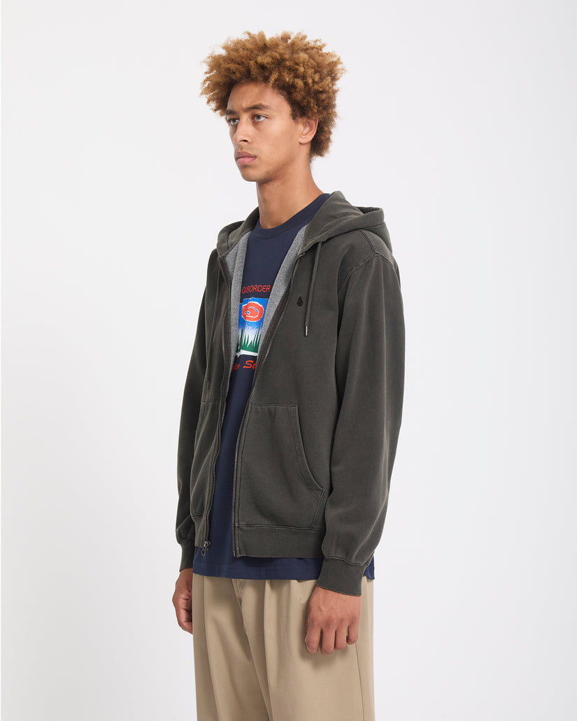 Sweat zippé Single Stone - Rinsed Black
