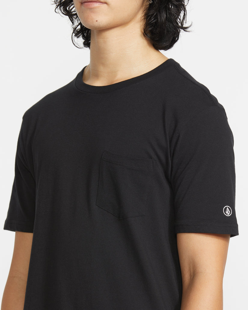 T-shirt Solid Pocket - BLACK