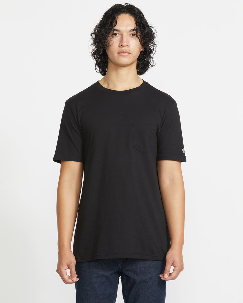 T-shirt Solid Pocket - BLACK
