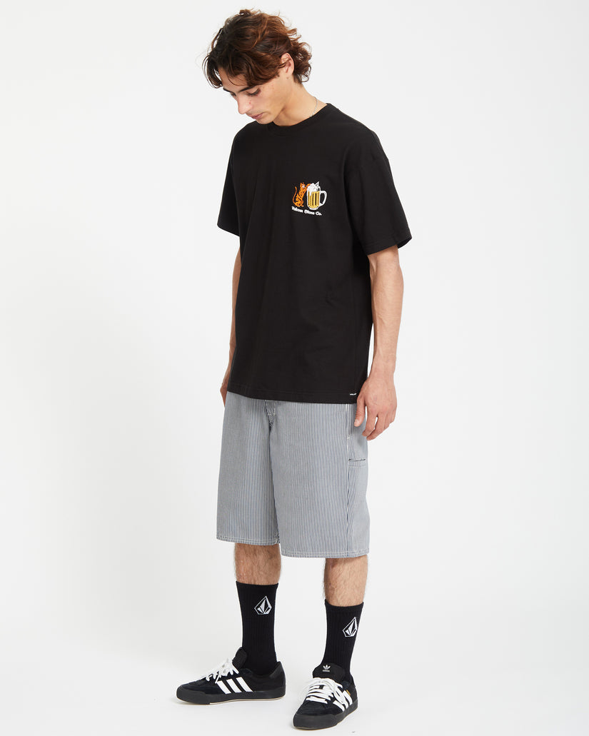 T-shirt Curious Cat - BLACK