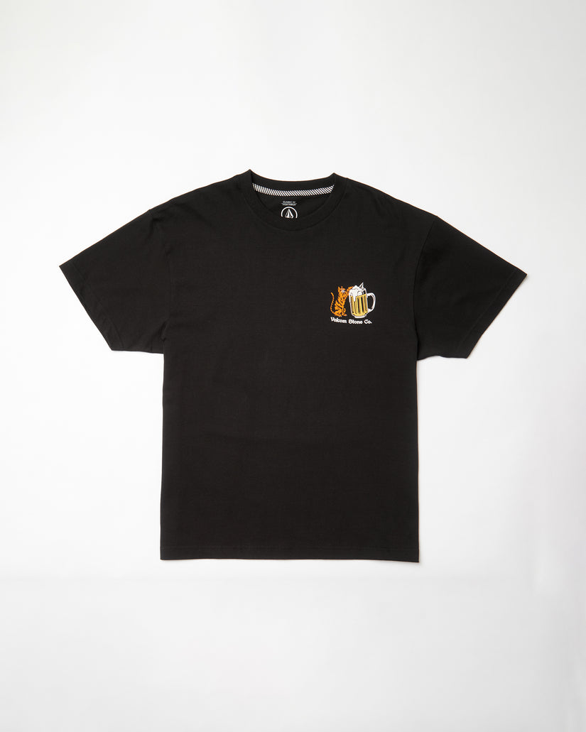T-shirt Curious Cat - BLACK