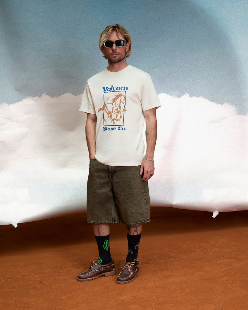 T-shirt Giddyup - Dirty White