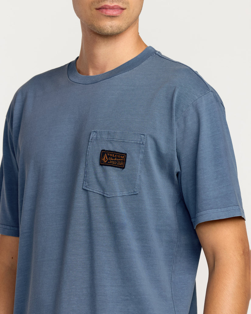 T-Shirt Workwear Certified Pocket - Blue Wash