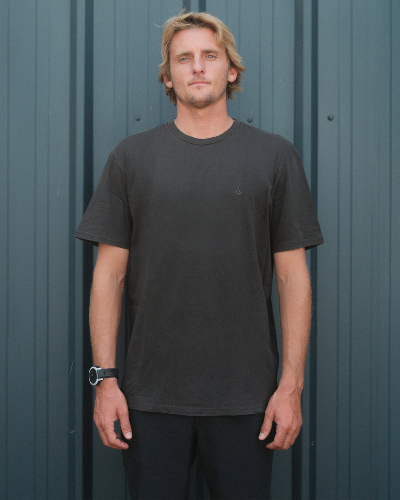 T-shirt Solid Stone - Black