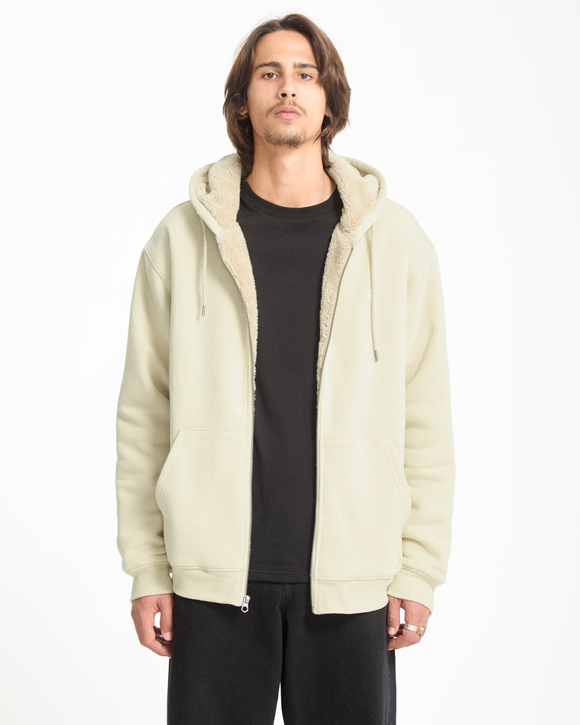 Sweat À Capuche Zippé Single Stone - Light Beige