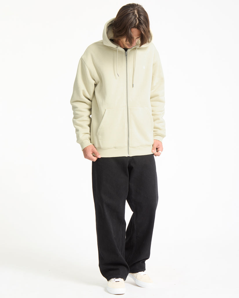 Sweat À Capuche Zippé Single Stone - Light Beige