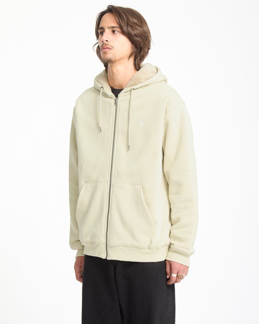 Sweat À Capuche Zippé Single Stone - Light Beige