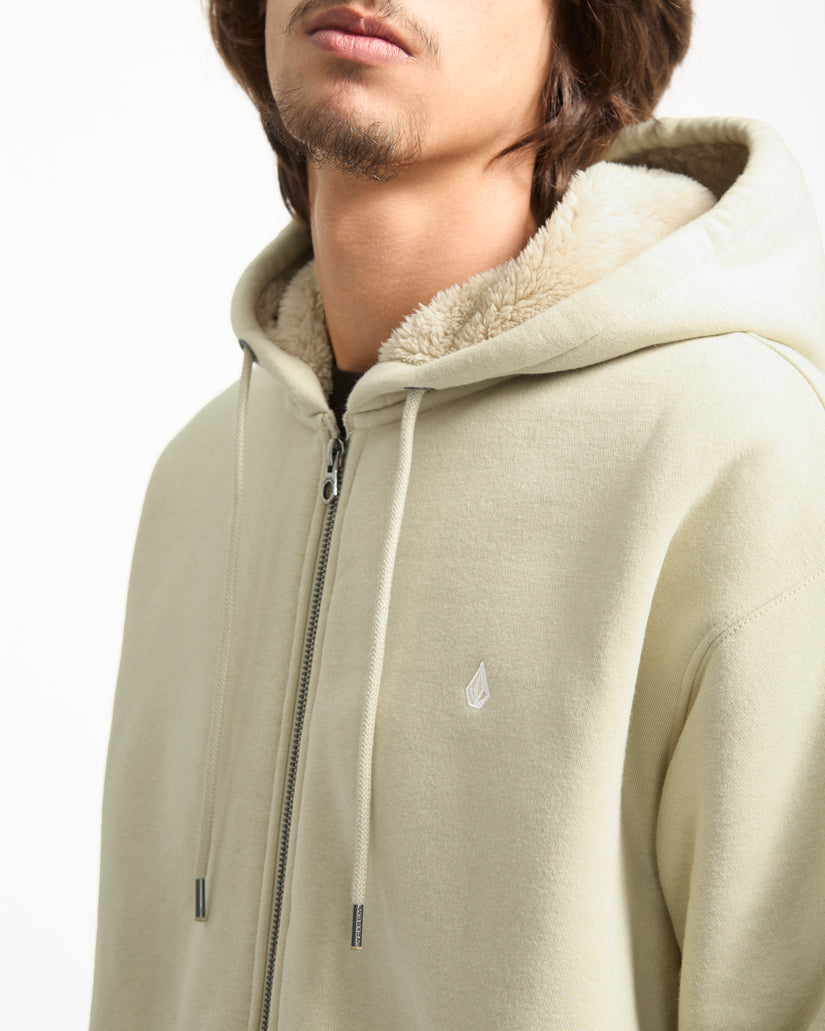 Sweat À Capuche Zippé Single Stone - Light Beige