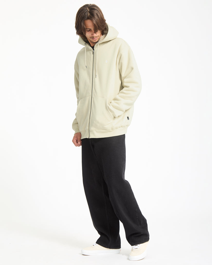 Sweat À Capuche Zippé Single Stone - Light Beige