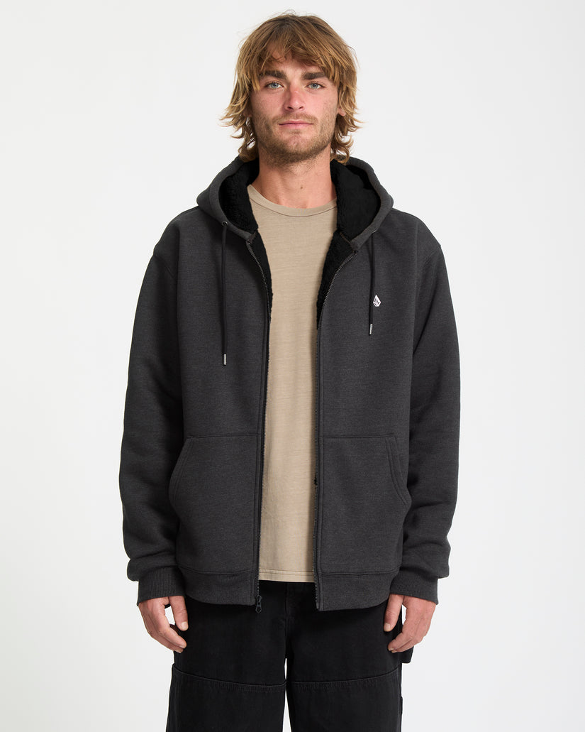 Sweat à capuche sherpa Single Stone - Heather Black