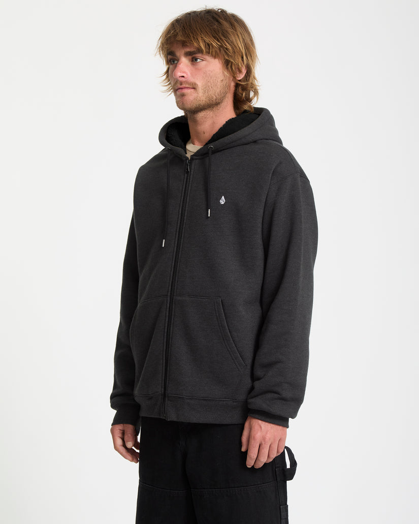 Sweat à capuche sherpa Single Stone - Heather Black