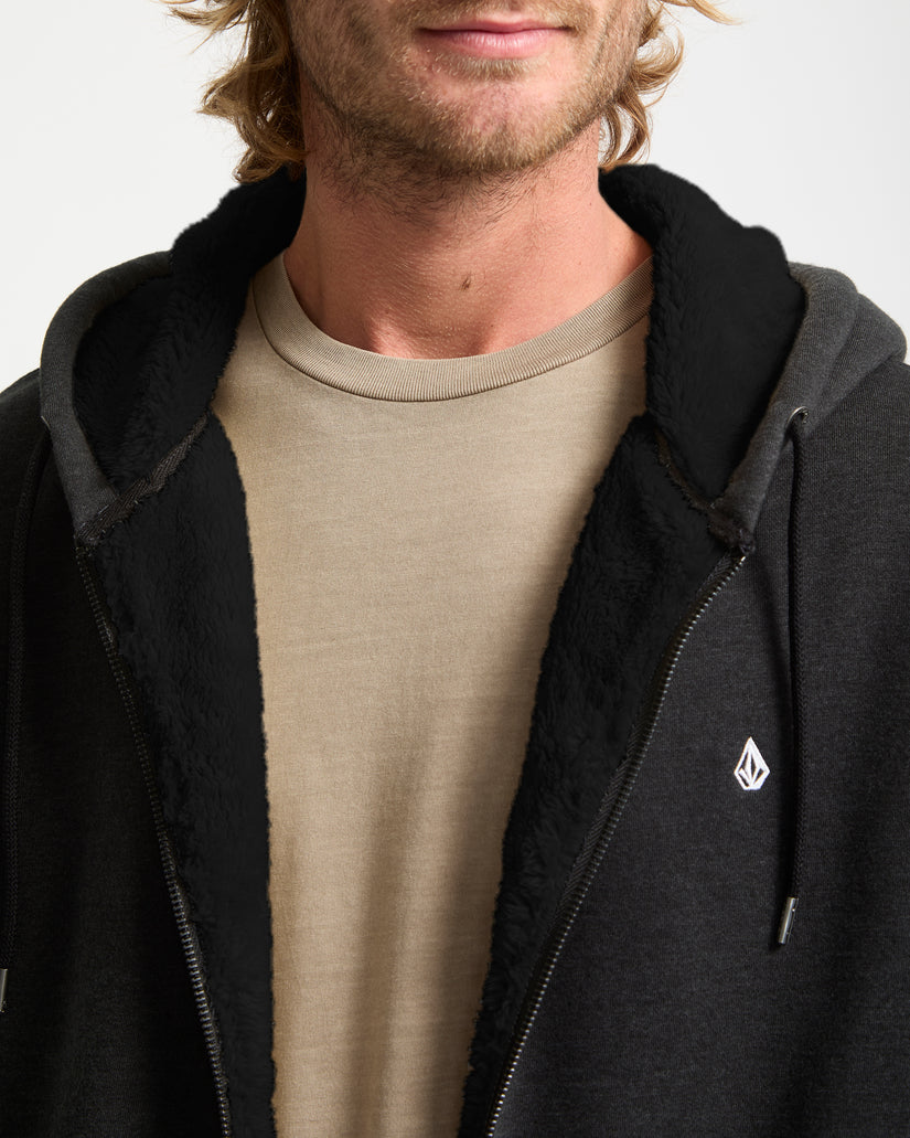 Sweat à capuche sherpa Single Stone - Heather Black